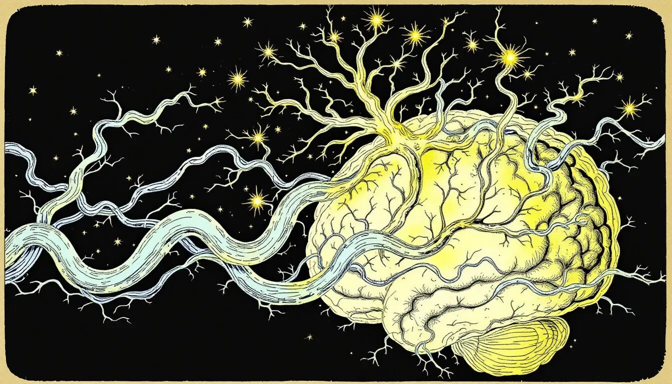 An artistic depiction of the glymphatic system activation during sleep.