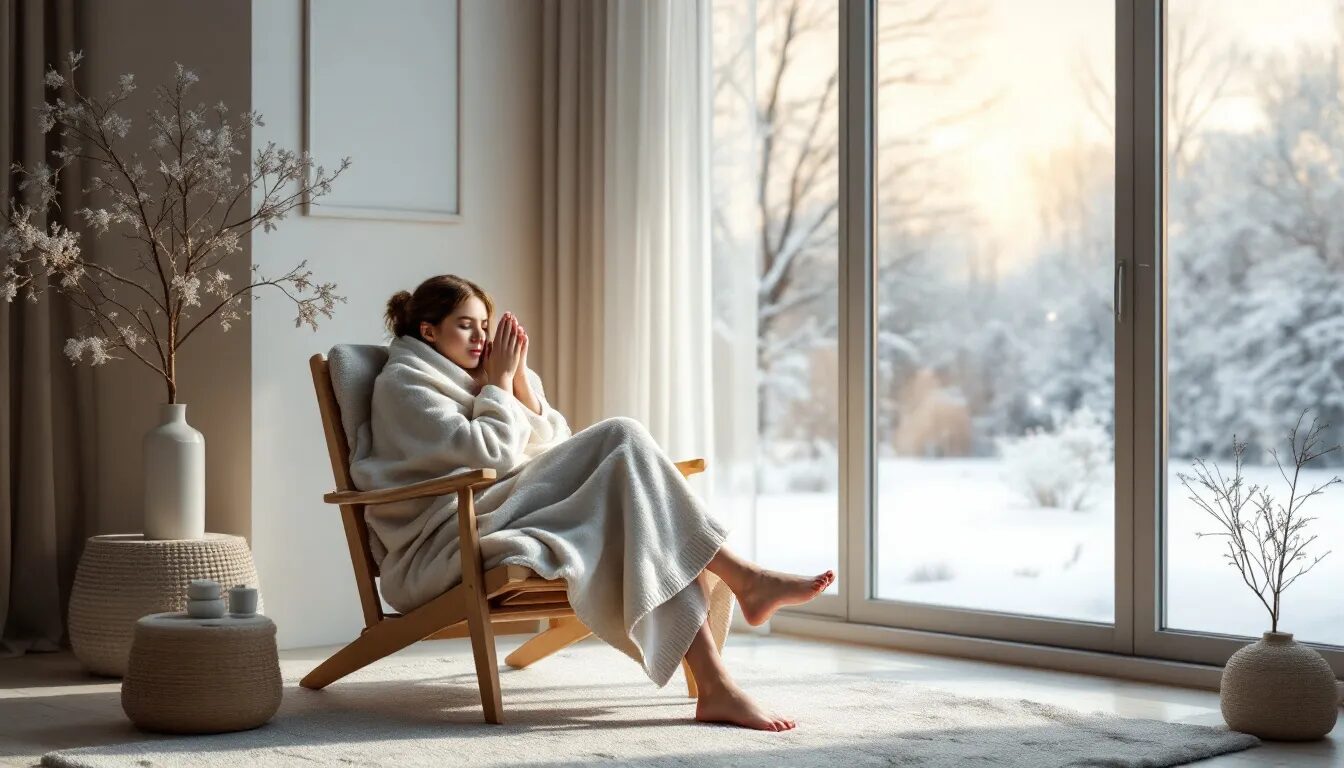 An individual experiencing cold exposure for better sleep quality.