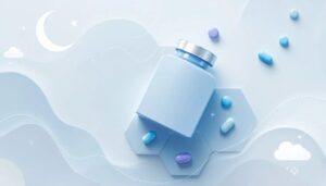 A collection of melatonin supplements, representing the best sleep supplements.