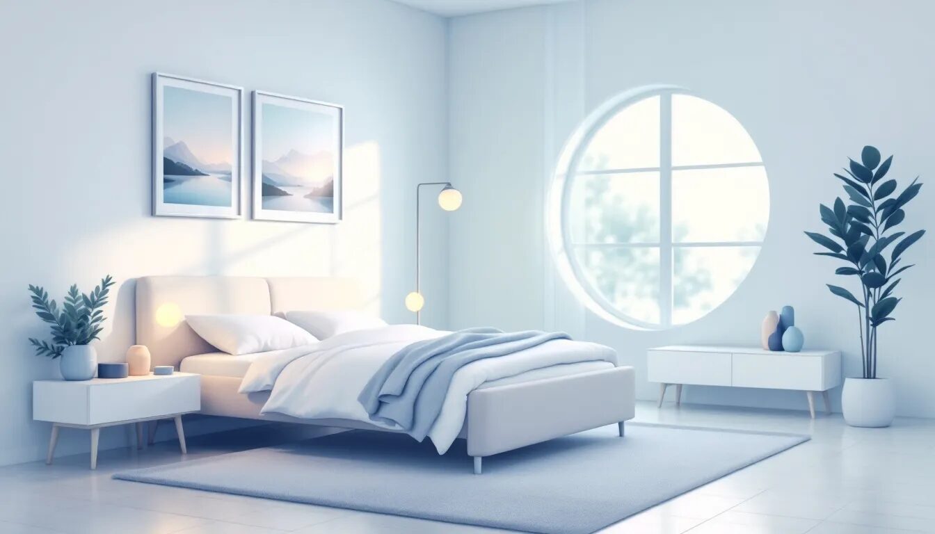 A peaceful bedroom environment promoting quality sleep for better job performance.